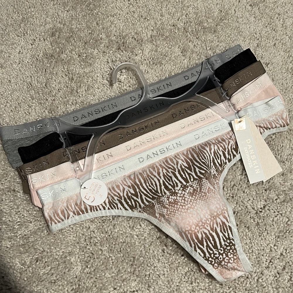 Danskin Cotton Spandex Thongs - 5 Pack